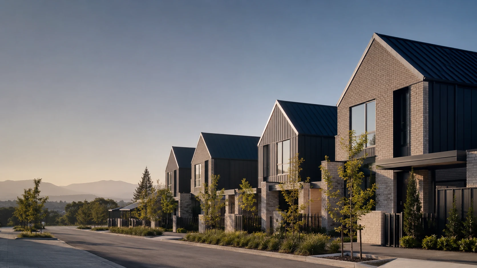 Modern new-build townhouses in Christchurch